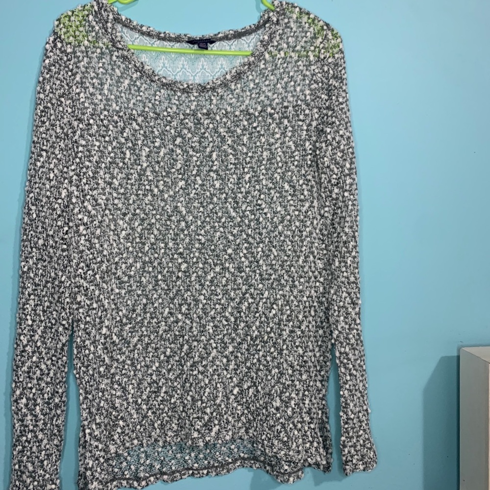 Grey sparkle sweater with lace back